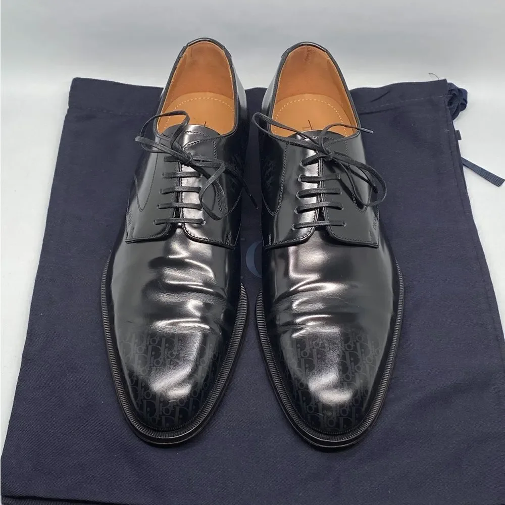 Dior Timeless Derby Shoe with Gray and Black Dior Oblique Gradient size 42